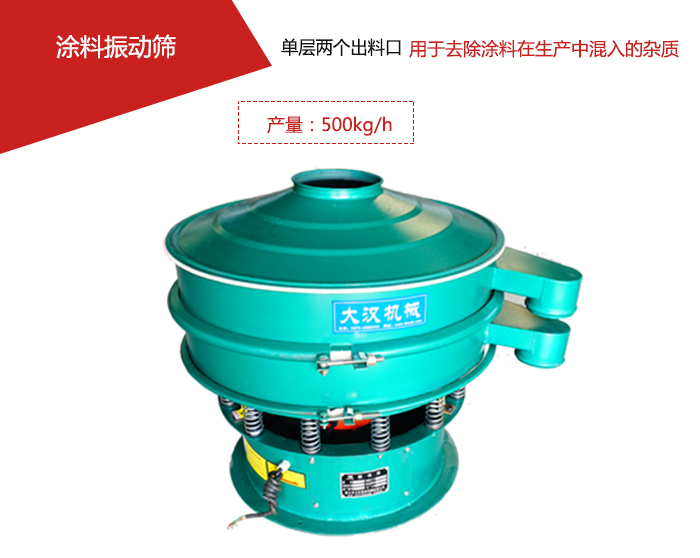 涂料屬于普通不易發(fā)生反應的物料，所以涂料振動篩采用的是碳鋼材質(zhì)。